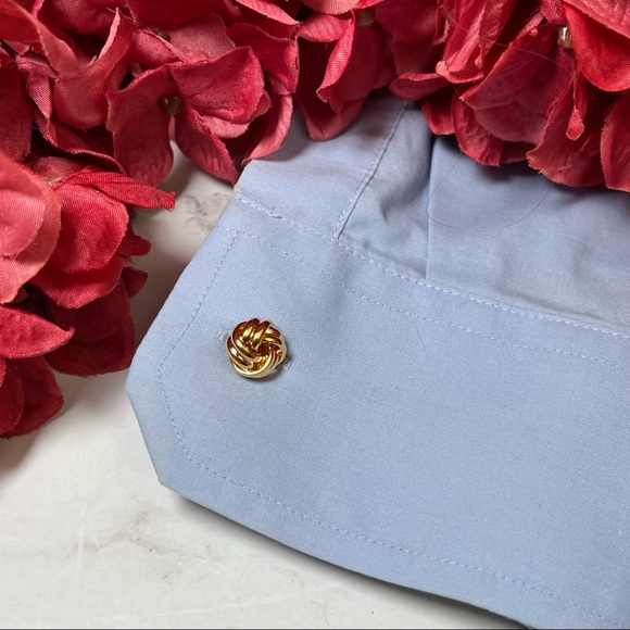 ‘Tying the Knot’ Gold Knotted Cufflinks Tuxedo Studs Formal 8 Pcs Set - Picture 13 of 17